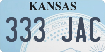 KS license plate 333JAC