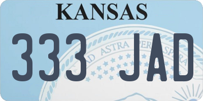 KS license plate 333JAD