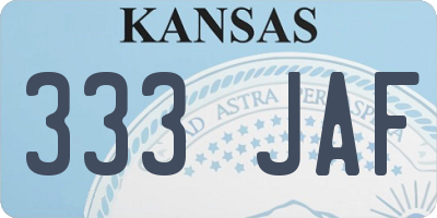 KS license plate 333JAF