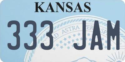 KS license plate 333JAM