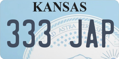 KS license plate 333JAP