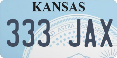 KS license plate 333JAX