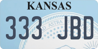 KS license plate 333JBD
