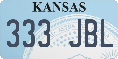 KS license plate 333JBL