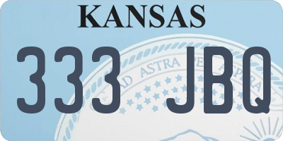 KS license plate 333JBQ