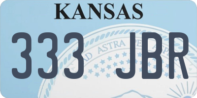 KS license plate 333JBR