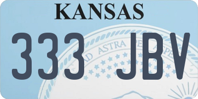 KS license plate 333JBV