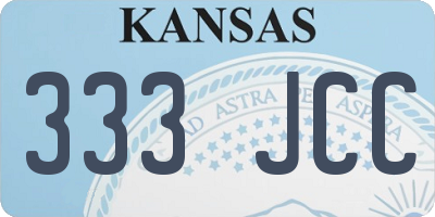 KS license plate 333JCC