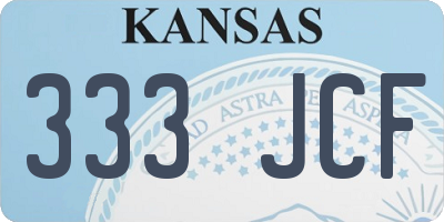 KS license plate 333JCF