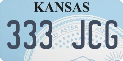KS license plate 333JCG