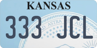 KS license plate 333JCL