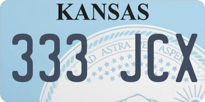 KS license plate 333JCX