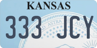KS license plate 333JCY