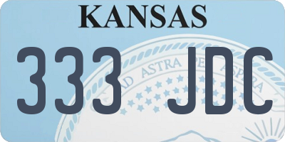 KS license plate 333JDC
