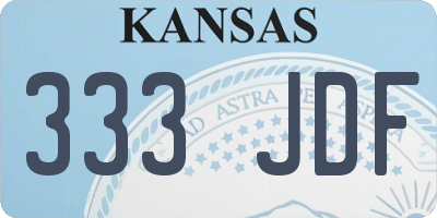 KS license plate 333JDF