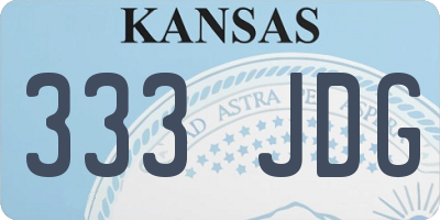 KS license plate 333JDG