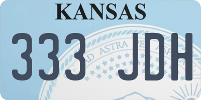 KS license plate 333JDH