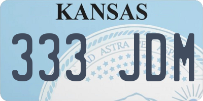 KS license plate 333JDM