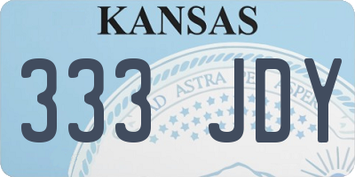 KS license plate 333JDY