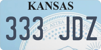 KS license plate 333JDZ