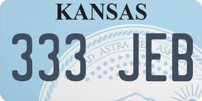 KS license plate 333JEB