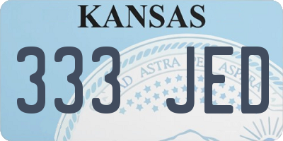 KS license plate 333JED