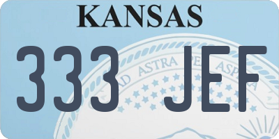 KS license plate 333JEF