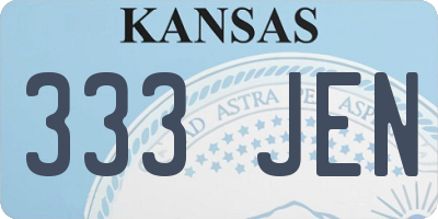 KS license plate 333JEN