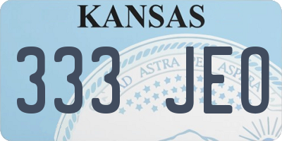 KS license plate 333JEO