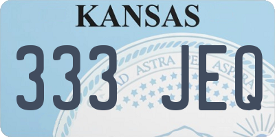 KS license plate 333JEQ