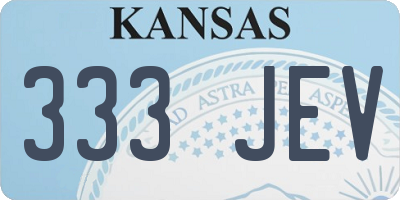 KS license plate 333JEV
