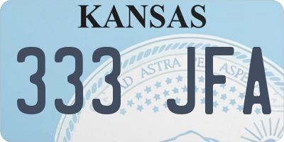 KS license plate 333JFA