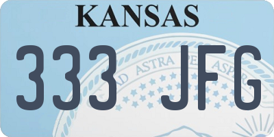 KS license plate 333JFG