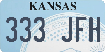 KS license plate 333JFH