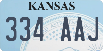 KS license plate 334AAJ