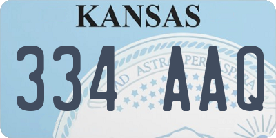 KS license plate 334AAQ