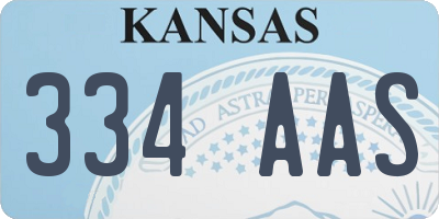 KS license plate 334AAS