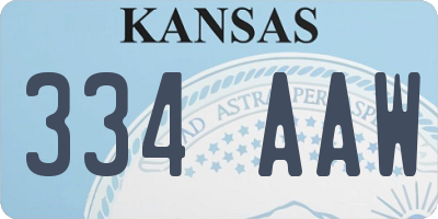 KS license plate 334AAW