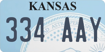 KS license plate 334AAY