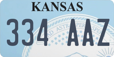 KS license plate 334AAZ
