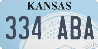 KS license plate 334ABA