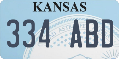 KS license plate 334ABD