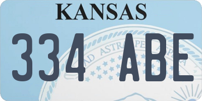 KS license plate 334ABE