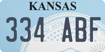 KS license plate 334ABF