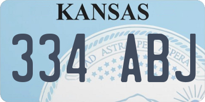KS license plate 334ABJ