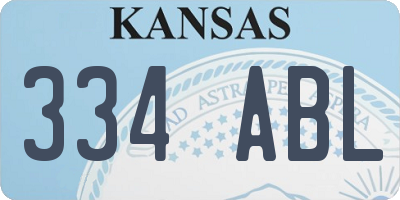 KS license plate 334ABL