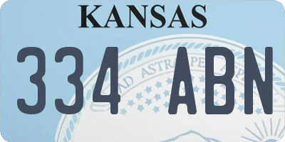 KS license plate 334ABN