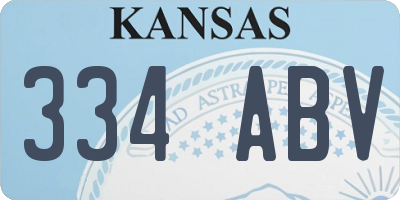 KS license plate 334ABV