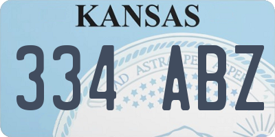 KS license plate 334ABZ