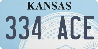 KS license plate 334ACE